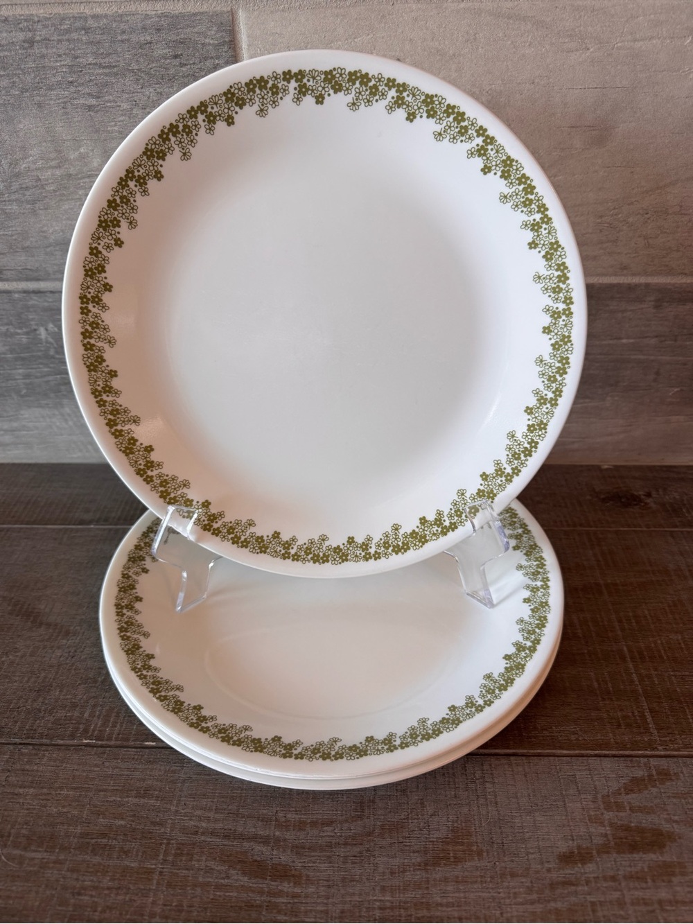 Vintage Corelle Spring Blossom Crazy Daisy set of 4 Dinner plates 10”in diameter